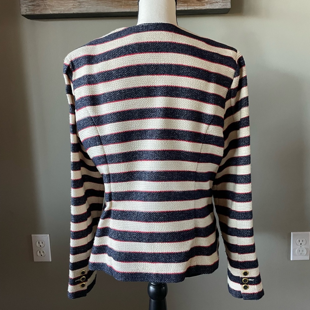 CAbi Navy and White Striped Blazer - Picture 3 of 6